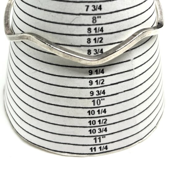 SILVER TONE WAVY Wavy Stackable Bangle Cuff Bracelet Modernist Minimalist - Picture 12 of 12